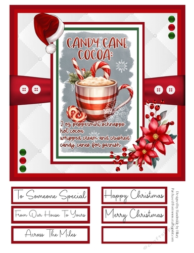 Christmas Cocktails 8x8 Quick Card - Design 7