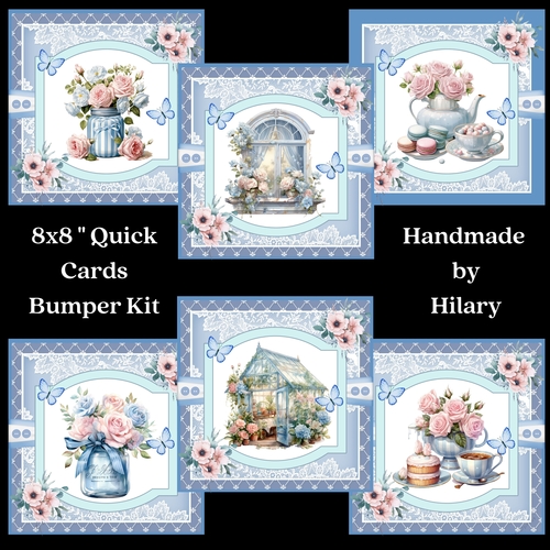 Beautiful Blues 8x8 Quick Card Bumper Kit