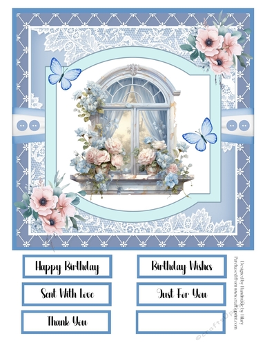 Beautiful Blues 8x8 Quick Card - Design 3