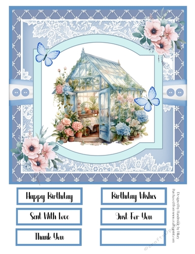 Beautiful Blues 8x8 Quick Card - Design 6