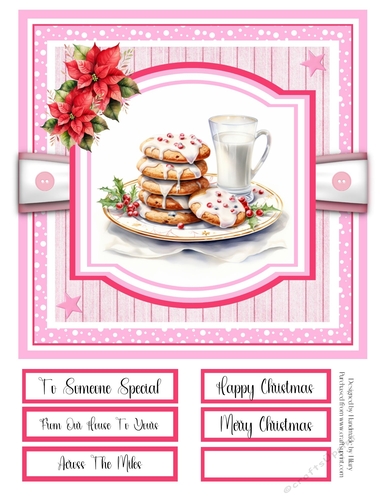Christmas Eve Cookies 8x8 Quick Card - Design 1