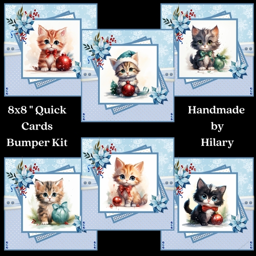 Christmas Kittens 8x8 Quick Card Bumper Kit