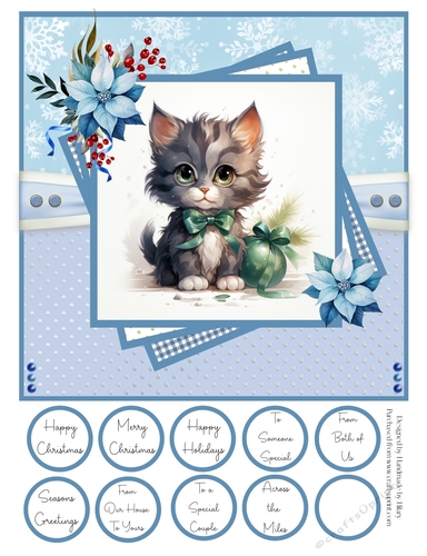 Christmas Kittens 8x8 Quick Card - Design 2