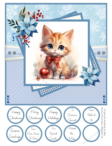Christmas Kittens 8x8 Quick Card - Design 5