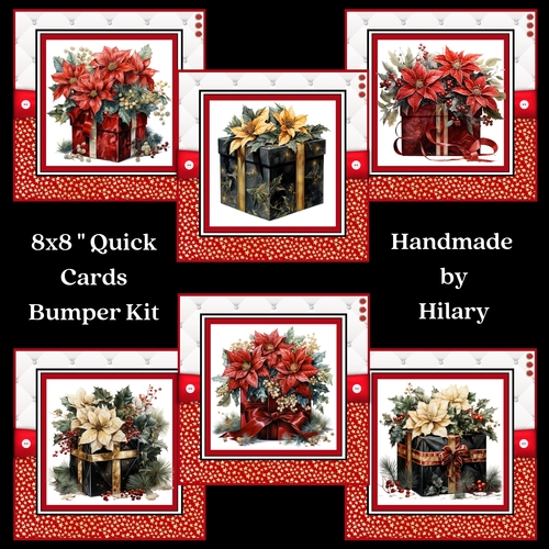 A Floral Christmas Gift 8x8 Quick Card Bumper Kit
