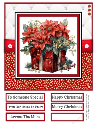 A Floral Christmas Gift 8x8 Quick Card - Design 1