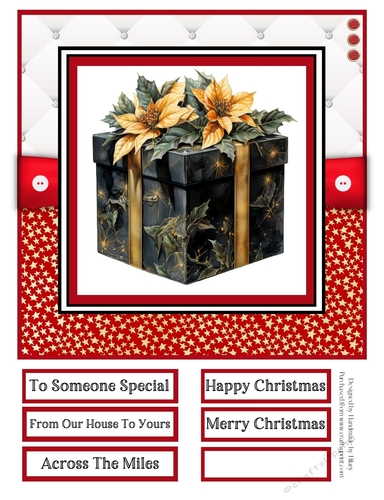 A Floral Christmas Gift 8x8 Quick Card - Design 2
