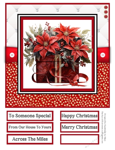 A Floral Christmas Gift 8x8 Quick Card - Design 3
