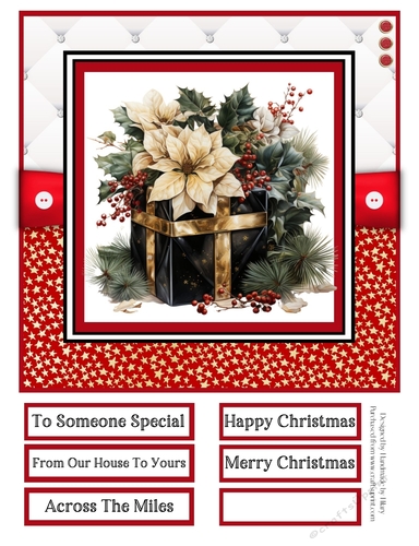 A Floral Christmas Gift 8x8 Quick Card - Design 4