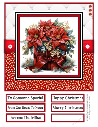 A Floral Christmas Gift 8x8 Quick Card - Design 5