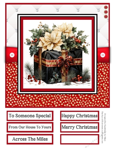 A Floral Christmas Gift 8x8 Quick Card - Design 6