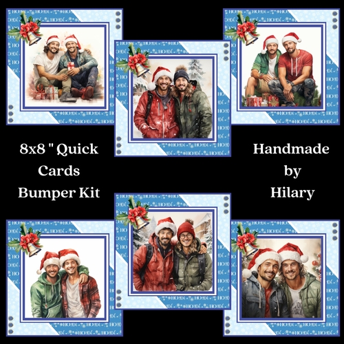 Two Special Guys at Christmas 8x8 Quick Card Bumper Kit