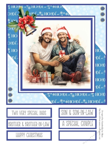 Two Special Guys at Christmas 8x8 Quick Card - Design 1