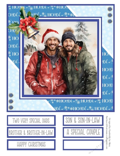 Two Special Guys at Christmas 8x8 Quick Card - Design 2