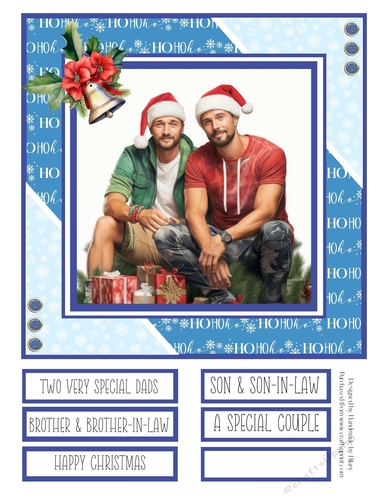 Two Special Guys at Christmas 8x8 Quick Card - Design 3