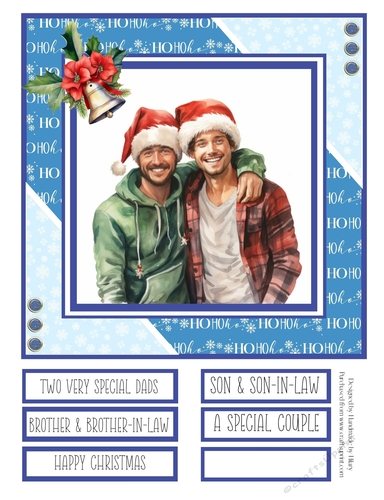 Two Special Guys at Christmas 8x8 Quick Card - Design 4