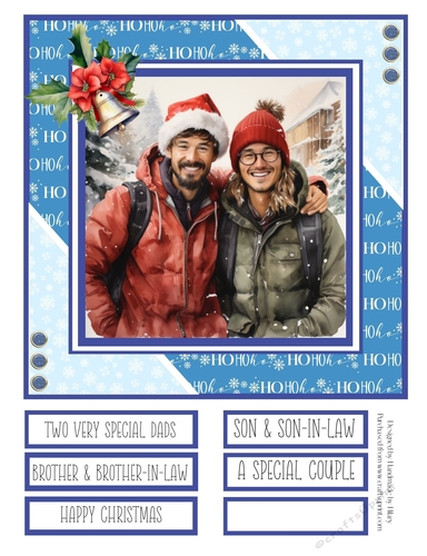Two Special Guys at Christmas 8x8 Quick Card - Design 5