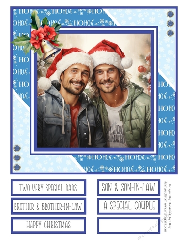Two Special Guys at Christmas 8x8 Quick Card - Design 6