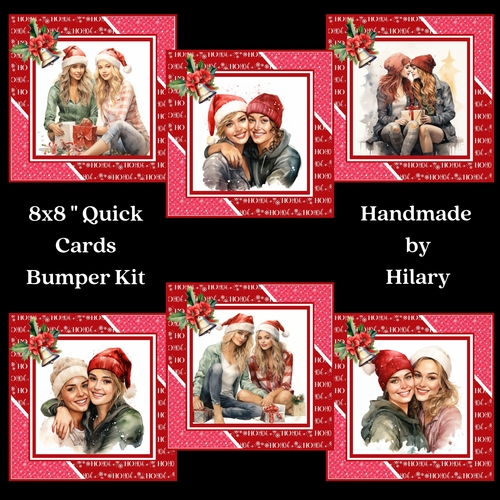 Two Special Girls at Christmas 8x8 Quick Card Bumper Kit