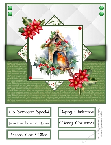 A Little Christmas Robin 8x8 Quick Card - Design 2