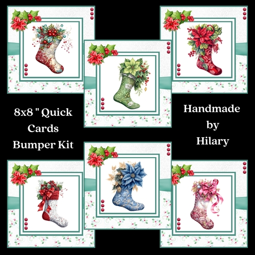 Decorative Christmas Stockings 8x8 Quick Card Bumper Kit