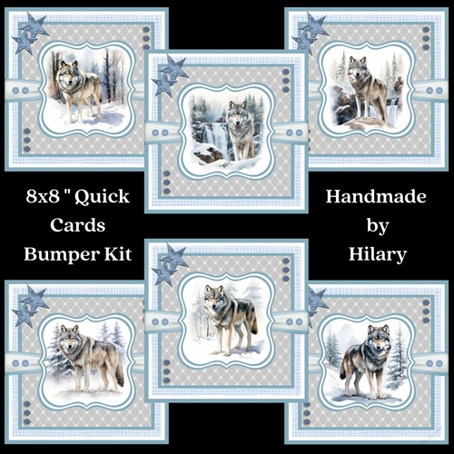 Magnificent Winter Wolves 8x8 Quick Card Bumper Kit