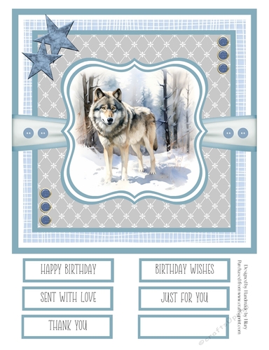 Magnificent Winter Wolves 8x8 Quick Card - Design 1