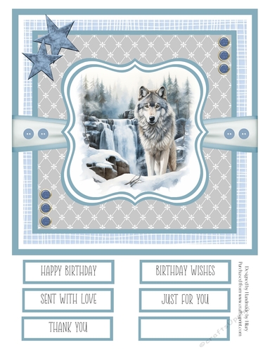 Magnificent Winter Wolves 8x8 Quick Card - Design 2