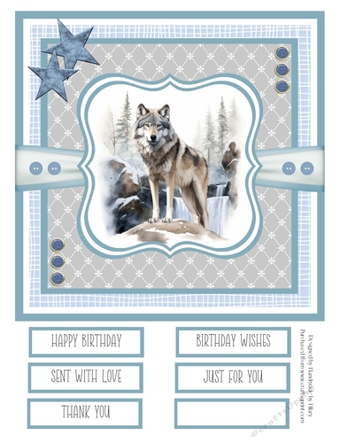 Magnificent Winter Wolves 8x8 Quick Card - Design 3