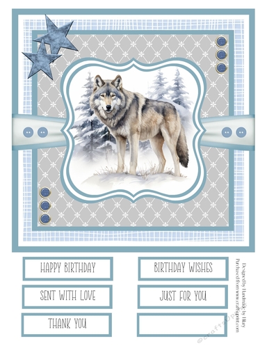 Magnificent Winter Wolves 8x8 Quick Card - Design 4