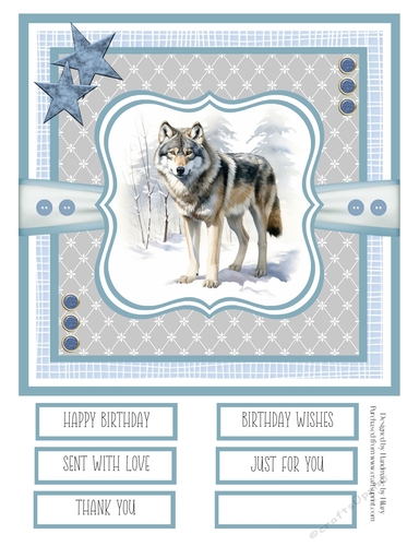 Magnificent Winter Wolves 8x8 Quick Card - Design 5