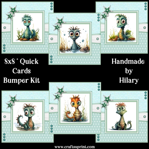 Cute Little Monster 8x8 Quick Card Bumper Kit