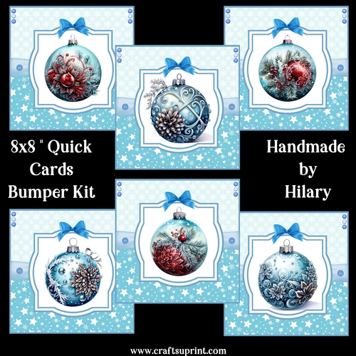 Christmas Baubles 8x8 Quick Card Bumper Kit