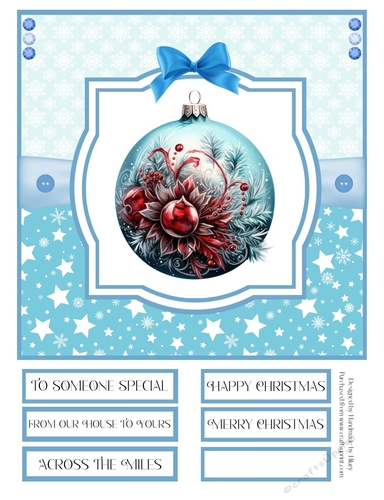 Christmas Baubles 8x8 Quick Card - Design 1
