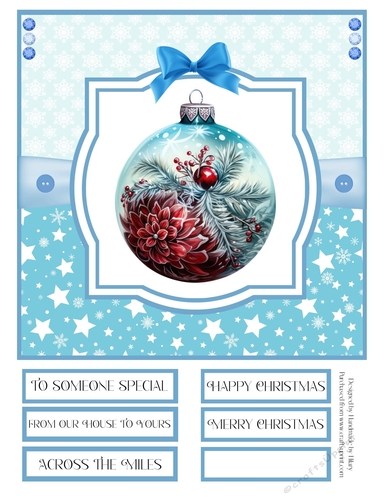 Christmas Baubles 8x8 Quick Card - Design 3