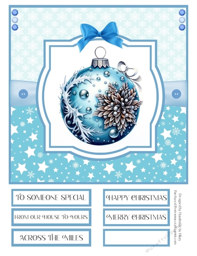 Christmas Baubles 8x8 Quick Card - Design 4