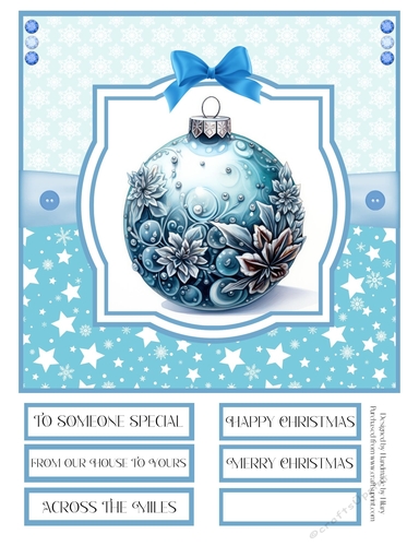 Christmas Baubles 8x8 Quick Card - Design 6
