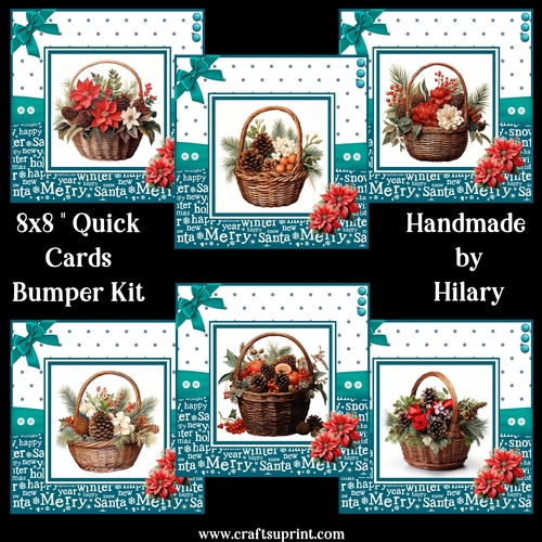 Christmas Baskets 8x8 Quick Card Bumper Kit