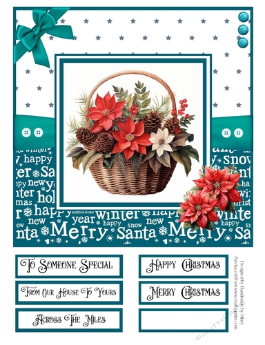 Christmas Basket 8x8 Quick Card - Design 1