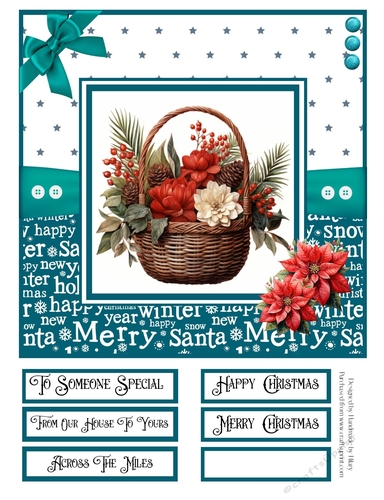 Christmas Basket 8x8 Quick Card - Design 2