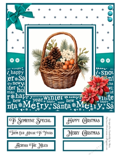 Christmas Basket 8x8 Quick Card - Design 3