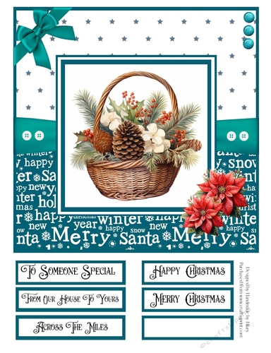 Christmas Basket 8x8 Quick Card - Design 4