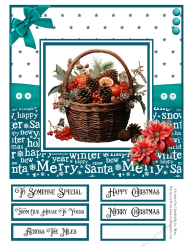 Christmas Basket 8x8 Quick Card - Design 5