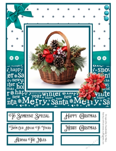 Christmas Basket 8x8 Quick Card - Design 6