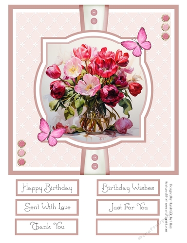 Colourful Tulips 8x8 Quick Card - Design 1