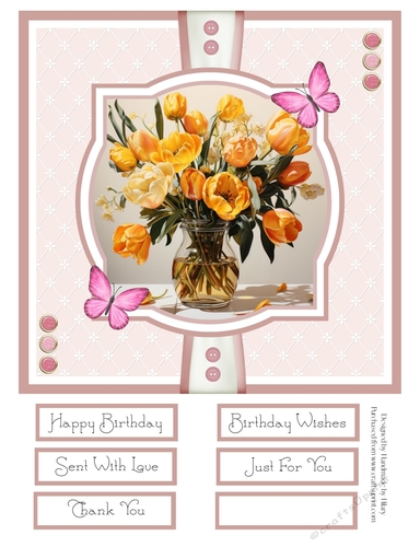 Colourful Tulips 8x8 Quick Card - Design 2