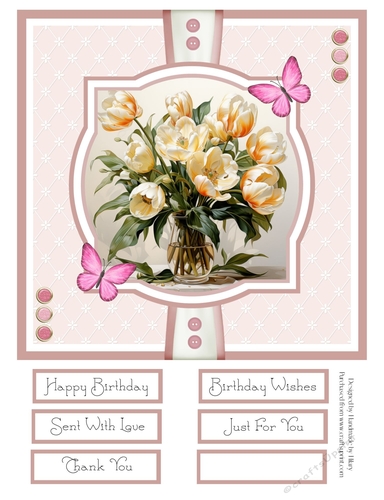 Colourful Tulips 8x8 Quick Card - Design 3