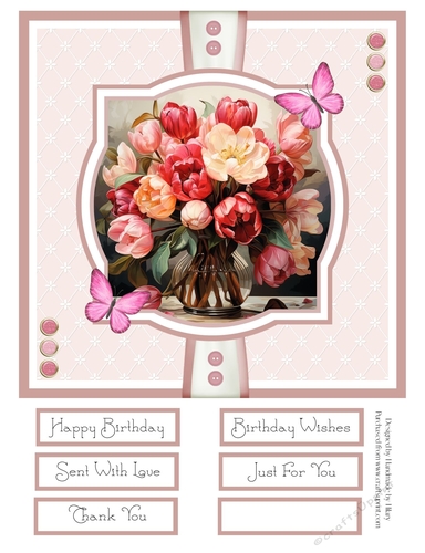 Colourful Tulips 8x8 Quick Card - Design 4