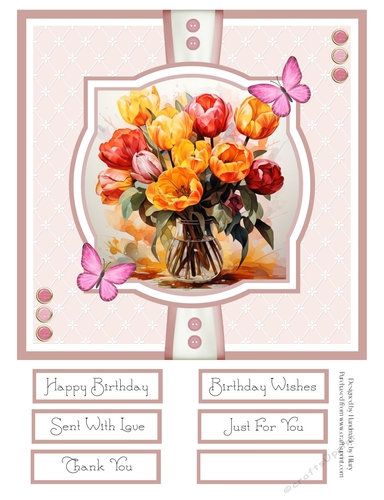 Colourful Tulips 8x8 Quick Card - Design 5