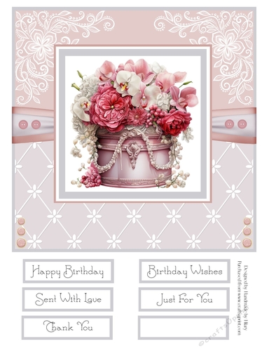 Exquisite Hatboxes 8x8 Quick Card - Design 6